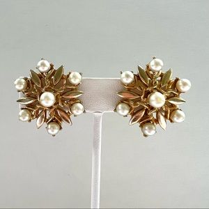 Vintage Faux Pearl Earrings Clip On